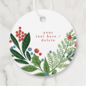 フェスティバルベリー伝統的グリーン&レッドクリスマス フェイバータグ (裏面)