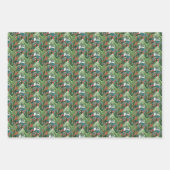 フェスティバルベリー伝統的グリーン&レッドクリスマス ラッピングペーパーシート (正面)