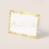 フェスティバルベリー伝統的グリーン&レッドクリスマス 箔カード (正面)