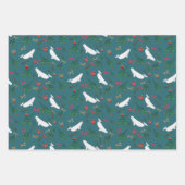 フェスティバルベルーガクジライラストレーションクリスマス ラッピングペーパーシート (正面3)