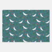 フェスティバルベルーガクジライラストレーションクリスマス ラッピングペーパーシート (正面)