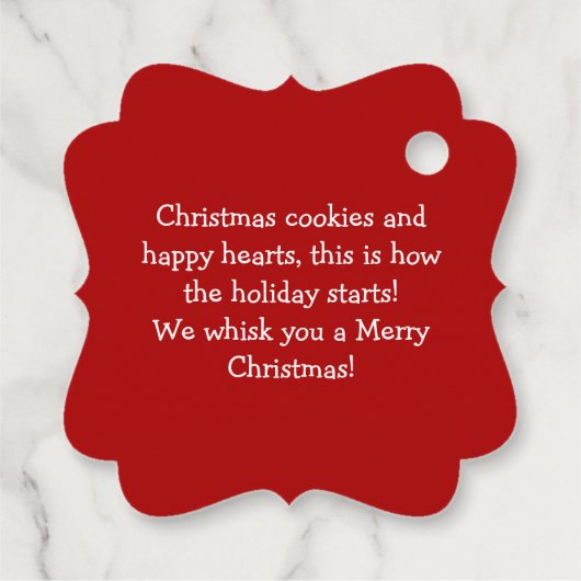 フェスティバルベーキングスピリッツ明るいカスタムクリスマス フェイバータグ (裏面)