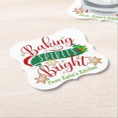 フェスティバルベーキングスピリッツ明るいカスタムクリスマス ペーパーコースター (アングル)