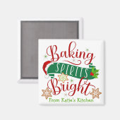 フェスティバルベーキングスピリッツ明るいカスタムクリスマス マグネット (正面/裏面)