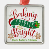 フェスティバルベーキングスピリッツ明るいカスタムクリスマス メタルオーナメント (正面)