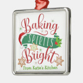 フェスティバルベーキングスピリッツ明るいカスタムクリスマス メタルオーナメント (左)