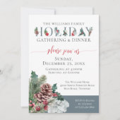 フェスティバルベージュファミリーホリデーディナー招待状 カード (正面)