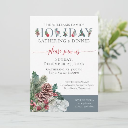 フェスティバルベージュファミリーホリデーディナー招待状 カード (スタンド正面)