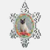 フェスティバルペットフォトベリーリースクリスマスメメント スノーフレークピューターオーナメント (右)