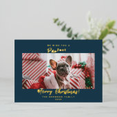 フェスティバルペットフォトメリークリスマスフォイルホリデーカー 箔シーズンカード (立ち正面)
