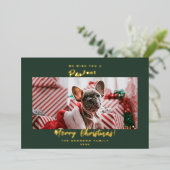 フェスティバルペットフォトメリークリスマスフォイルホリデーカー 箔シーズンカード (立ち正面)