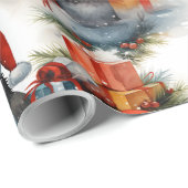 フェスティバルペンギンのクリスマスラッピング紙 ラッピングペーパー (ロールコーナー)