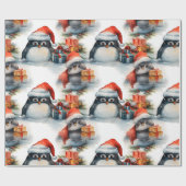 フェスティバルペンギンのクリスマスラッピング紙 ラッピングペーパー (フラット)
