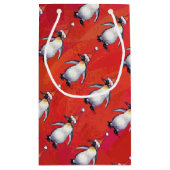 フェスティバルペンギンのサンタ・ハット柄 スモールペーパーバッグ (裏面)