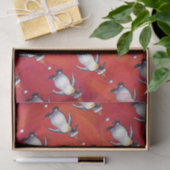 フェスティバルペンギンのサンタ・ハット柄 薄葉紙 (ギフト)