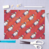 フェスティバルペンギンのサンタ・ハット柄 薄葉紙 (クラフト)