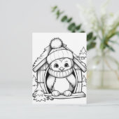 フェスティバルペンギンの子供の着色 ポストカード (スタンド正面)