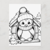 フェスティバルペンギンの子供の着色 ポストカード (正面)