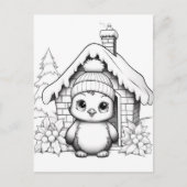 フェスティバルペンギンキッズ着色はがき ポストカード (正面)