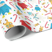 フェスティバルペンギントナカイ雪だるまデザイン ラッピングペーパー (ロールコーナー)