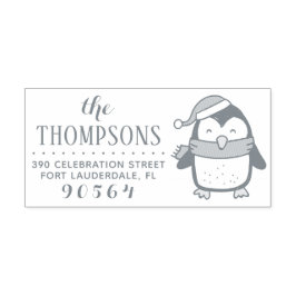 フェスティバルペンギンモダンクリスマス差出人住所 セルフインキングスタンプ