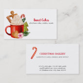 フェスティバルホットココアクッキーキャンディクリスマスベーカリー 名刺 (正面/裏面)
