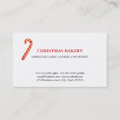 フェスティバルホットココアクッキーキャンディクリスマスベーカリー 名刺 (裏面)