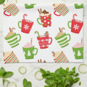 フェスティバルホットドリンククリスマスホリデーズパターン キッチンタオル (折り畳み)