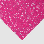 フェスティバルホットピンク&ホワイトウィンタークリスマスパターン 薄葉紙 (詳細)