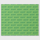 フェスティバルホホホホクリスマスギフトグリーンシームレス ラッピングペーパー (フラット)