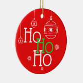 フェスティバルホホホホタイポグラフィ/カスタムメッセージ セラミックオーナメント (右)