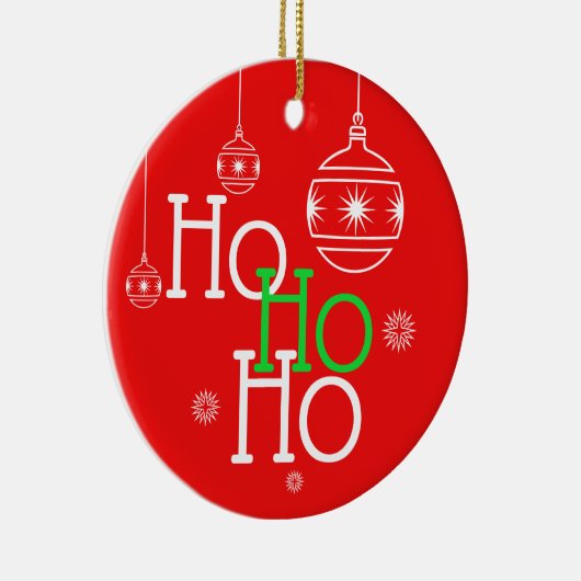 フェスティバルホホホホタイポグラフィ/カスタムメッセージ セラミックオーナメント (右)