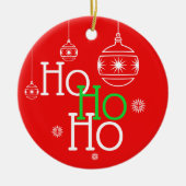 フェスティバルホホホホタイポグラフィ/カスタムメッセージ セラミックオーナメント (正面)