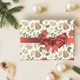 フェスティバルホリエレガントデイアイボリーポインセチア ラッピングペーパー