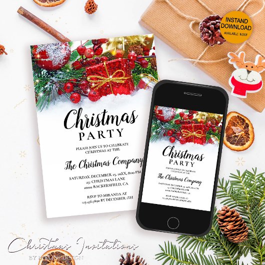 フェスティバルホリシンプルーベリークリスマスパーティー 招待状