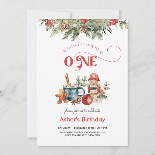 フェスティバルホリデイ1st誕生日 招待状 (正面)