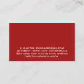 フェスティバルホリデイ – サンタサック – ドリンクチケット エンクロージャーカード (裏面)