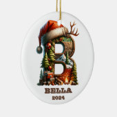 フェスティバルホリデイBイニシャル名と年 セラミックオーナメント (右)