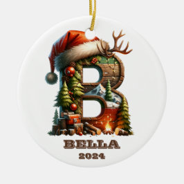 フェスティバルホリデイBイニシャル名と年 セラミックオーナメント