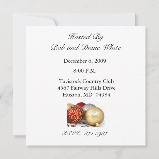 フェスティバルホリデパーソナライズされたーパーティ招待状 招待状 (裏面)