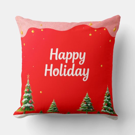 フェスティバルホリデーお祝いとクリスマスツリー クッション (正面)