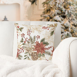 フェスティバルホリデーエレガントフローラポインセチア クッション