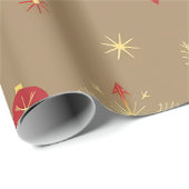 フェスティバルホリデーオーナメントオンブラウン ラッピングペーパー (ロールコーナー)