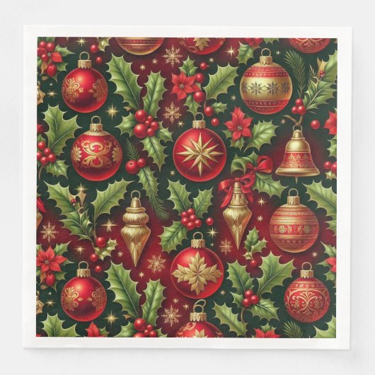 フェスティバルホリデーオーナメントペーパーナプキン (正面)