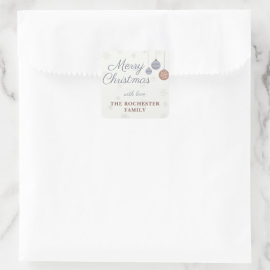 フェスティバルホリデーオーナメントメリークリスマス スクエアシール (バッグ)