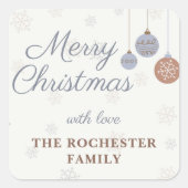フェスティバルホリデーオーナメントメリークリスマス スクエアシール (正面)