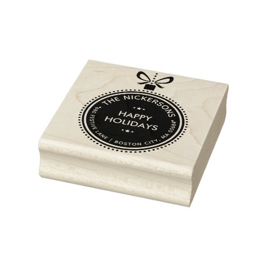 フェスティバルホリデーオーナメント差出人住所 ラバースタンプ (スタンプ)