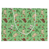 フェスティバルホリデーカウボーイロデオパターンセージ ラージペーパーバッグ (裏面)