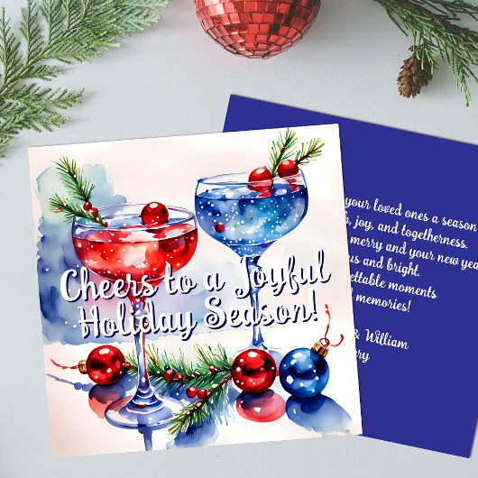フェスティバルホリデーカクテルグリーティングフラットカード シーズンカード