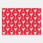 フェスティバルホリデーカクテルパーティークリスマスドリンク ラッピングペーパーシート (正面)